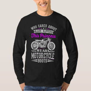 Deze prinses draagt motorfietsen die geen glas sli t-shirt