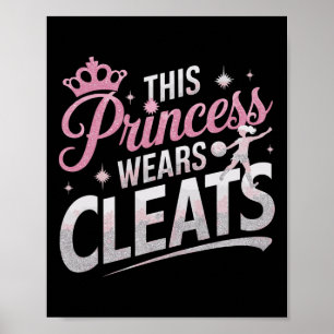 Deze Prinses Draagt Spikes Grappig Voetbal Footbyl Poster