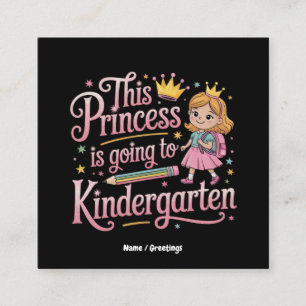 Deze prinses gaat naar de kleuterschool Schattige Vierkante Visitekaartje