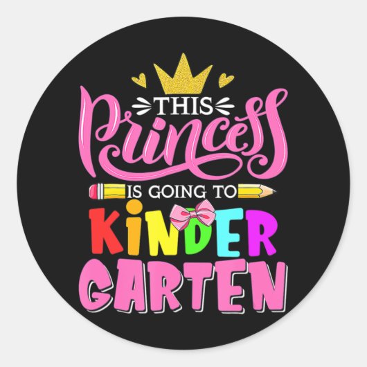 Deze prinses gaat terug naar Sch. Ronde Sticker (Voorkant)