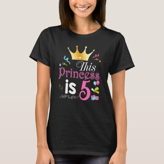 Deze prinses is 5 jaar oud en 5 jaar oud. t-shirt (Voorkant)