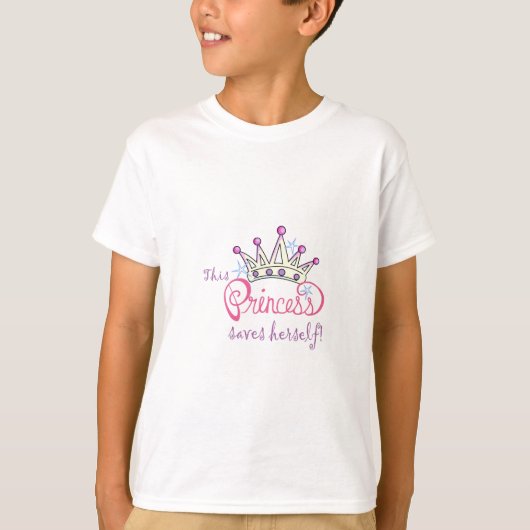 Deze prinses redt Herself! T-shirt (Voorkant)