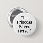 Deze prinses redt ronde button 5,7 cm (Voorkant /achterkant)