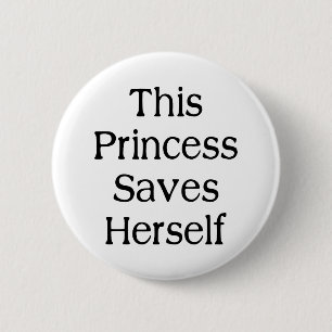 Deze prinses redt ronde button 5,7 cm