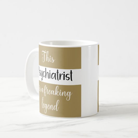 Deze psychiater is een freaking Legend Funny Gift. Koffiemok (Voorkant links)