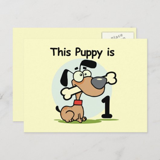 Deze puppy 1e verjaardag T shirten en cadeaus Briefkaart (Voorkant / Achterkant)