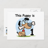 Deze puppy 1e verjaardag T shirten en cadeaus Briefkaart (Voorkant / Achterkant)