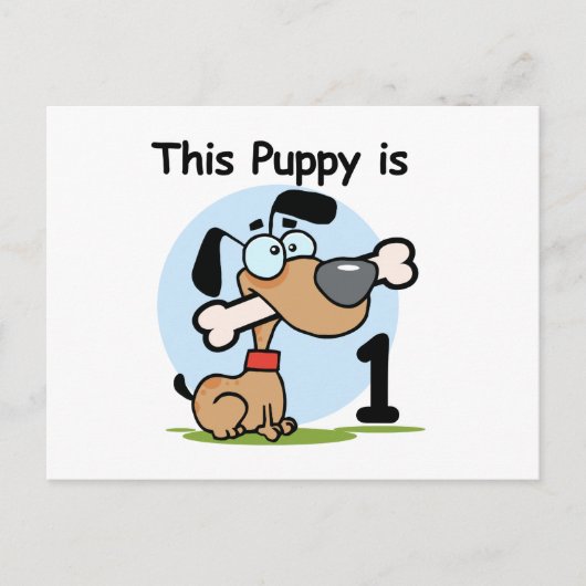 Deze puppy 1e verjaardag T shirten en cadeaus Briefkaart (Voorkant)