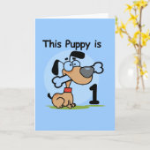 Deze puppy 1e verjaardag T shirten en cadeaus Kaart (Gele Bloem)