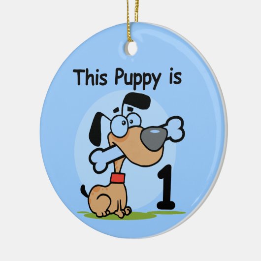 Deze puppy 1e verjaardag T shirten en cadeaus Keramisch Ornament (Links)