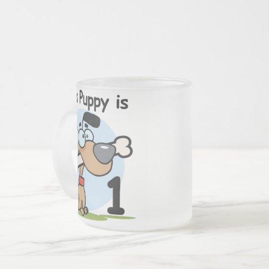 Deze puppy 1e verjaardag T shirten en cadeaus Matglas Koffiemok (Voorkant links)