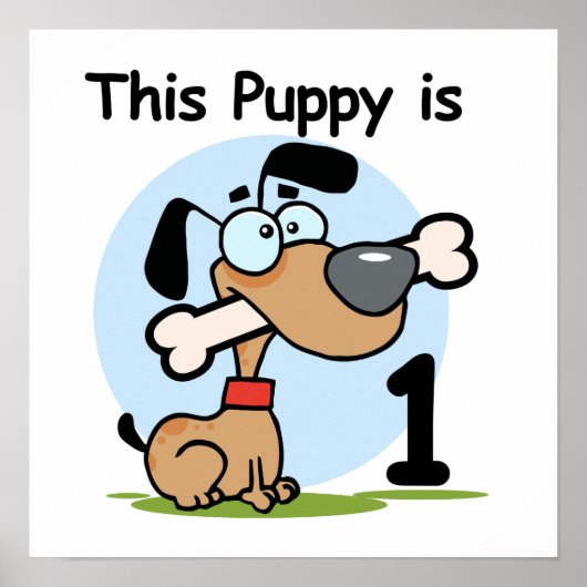 Deze puppy 1e verjaardag T shirten en cadeaus Poster (Voorkant)