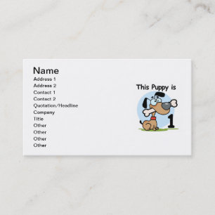 Deze puppy 1e verjaardag T shirten en cadeaus Visitekaartje