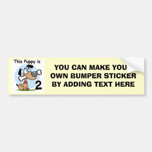 Deze Puppy 2e Verjaardag T shirten en Cadeaus Bumpersticker (Voorkant)