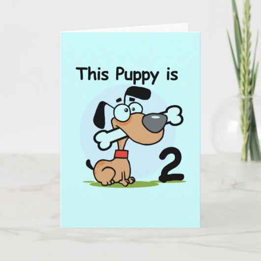 Deze Puppy 2e Verjaardag T shirten en Cadeaus Kaart (Voorkant)