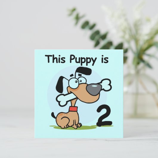 Deze Puppy 2e Verjaardag T shirten en Cadeaus Kaart (Staand voorkant)