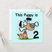Deze Puppy 2e Verjaardag T shirten en Cadeaus Kaart (Voorkant / Achterkant in situ)