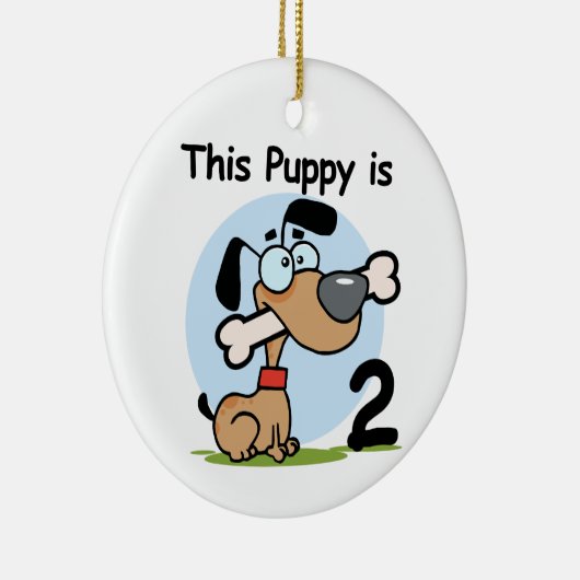 Deze Puppy 2e Verjaardag T shirten en Cadeaus Keramisch Ornament (Rechts)