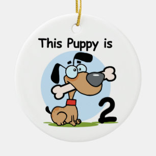 Deze Puppy 2e Verjaardag T shirten en Cadeaus Keramisch Ornament