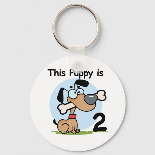 Deze Puppy 2e Verjaardag T shirten en Cadeaus Sleutelhanger (Voorkant)