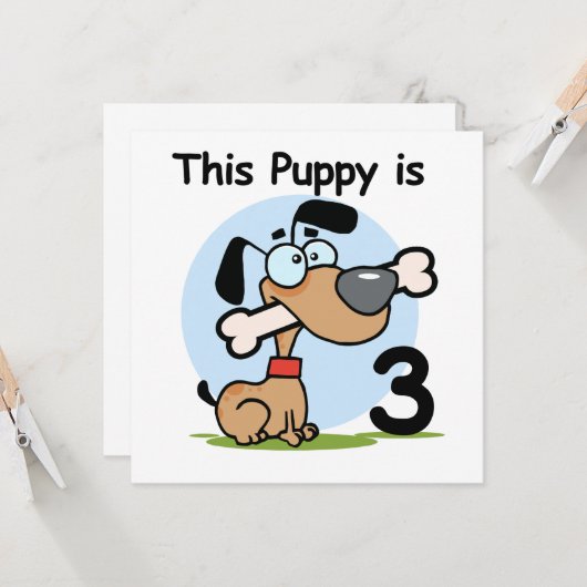 Deze Puppy 3e Verjaardag T-shirts en geschenken Kaart (Voorkant / Achterkant in situ)