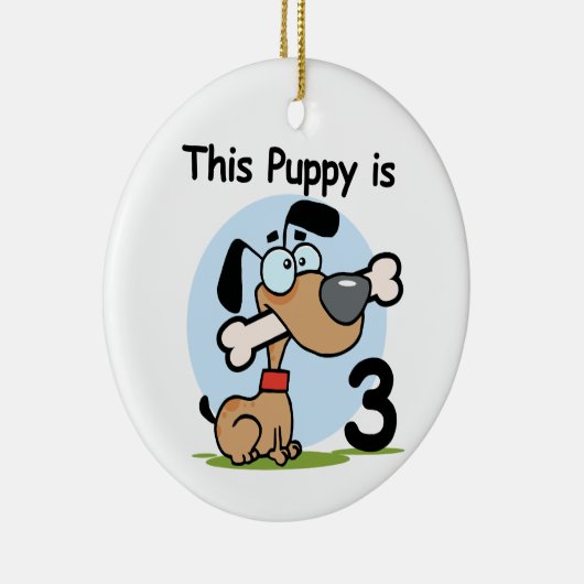 Deze Puppy 3e Verjaardag T-shirts en geschenken Keramisch Ornament (Rechts)