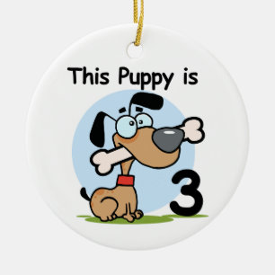 Deze Puppy 3e Verjaardag T-shirts en geschenken Keramisch Ornament