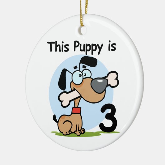 Deze Puppy 3e Verjaardag T-shirts en geschenken Keramisch Ornament (Links)