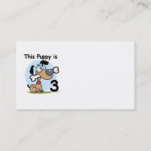 Deze Puppy 3e Verjaardag T-shirts en geschenken Visitekaartje (Achterkant)