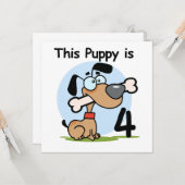 Deze Puppy 4e Verjaardag Tshirts en geschenken Kaart (Voorkant / Achterkant in situ)