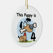 Deze Puppy 4e Verjaardag Tshirts en geschenken Keramisch Ornament (Rechts)