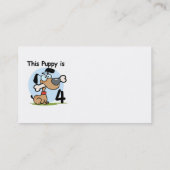 Deze Puppy 4e Verjaardag Tshirts en geschenken Visitekaartje (Achterkant)