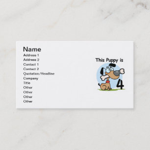 Deze Puppy 4e Verjaardag Tshirts en geschenken Visitekaartje