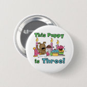 Deze puppy is drie T-shirts en geschenken Ronde Button 5,7 Cm (Voorkant /achterkant)