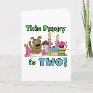 Deze puppy is twee overhemden en cadeaus kaart