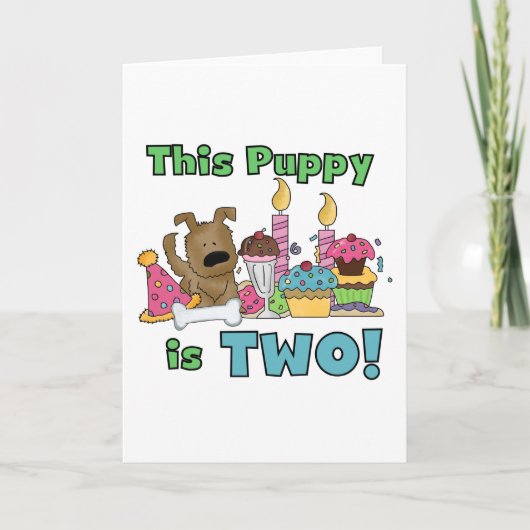 Deze puppy is twee T-shirts en geschenken Kaart (Voorkant)