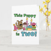 Deze puppy is twee T-shirts en geschenken Kaart (Gele Bloem)