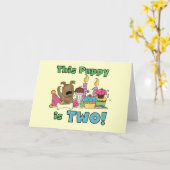 Deze puppy is twee T-shirts en geschenken Kaart (Gele Bloem)