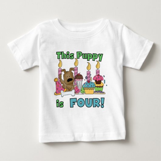 Deze puppy is vier T-shirts en geschenken (Voorkant)