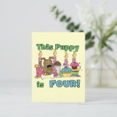 Deze puppy is vier T-shirts en geschenken Briefkaart (Staand voorkant)