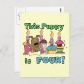 Deze puppy is vier T-shirts en geschenken Briefkaart (Voorkant / Achterkant)