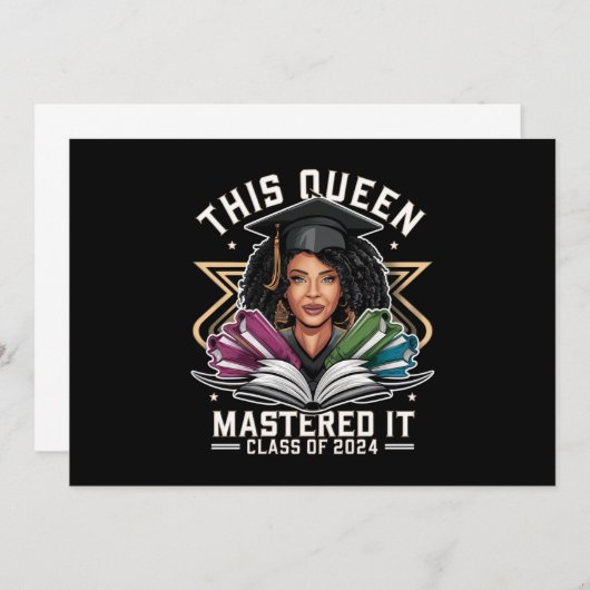 Deze Queen Meesterde het Klasse van 2024 Afstudere Aankondiging (Voorkant / Achterkant)