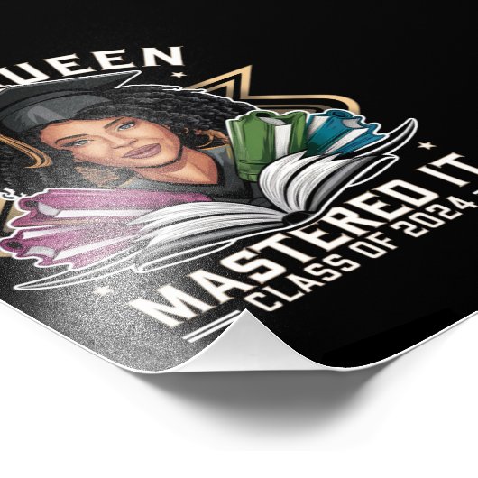 Deze Queen Meesterde het Klasse van 2024 Afstudere Foto Afdruk (Hoek)