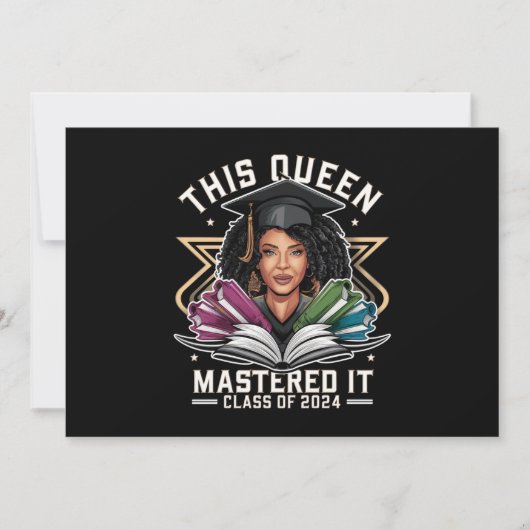 Deze Queen Meesterde het Klasse van 2024 Afstudere Kaart (Voorkant)