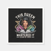 Deze Queen Meesterde het Klasse van 2024 Afstudere Servet (Voorkant)