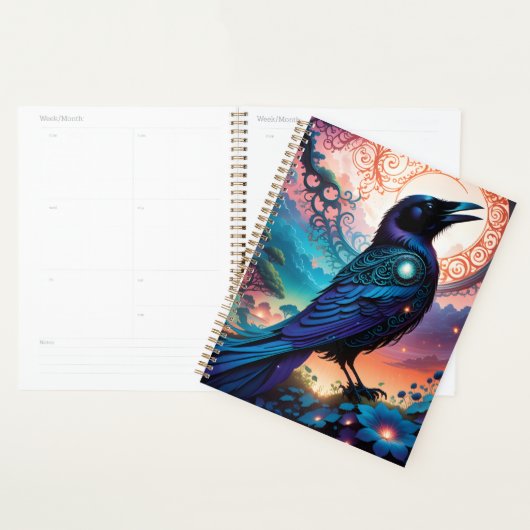 Deze raven silhouet illustratie is gewoon kloof planner (Display)
