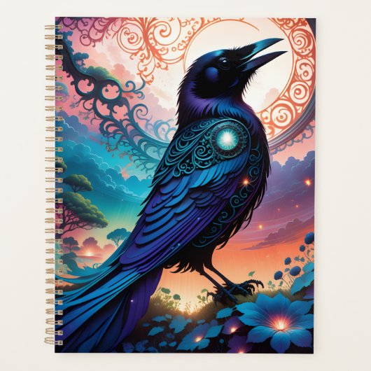 Deze raven silhouet illustratie is gewoon kloof planner (Voorkant)