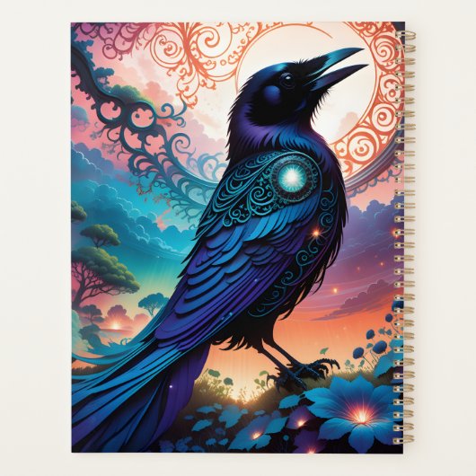 Deze raven silhouet illustratie is gewoon kloof planner (Achterkant)