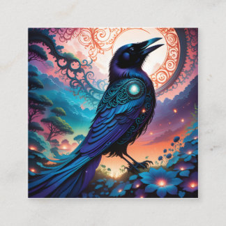 Deze raven silhouet illustratie is gewoon kloof vierkante visitekaartje