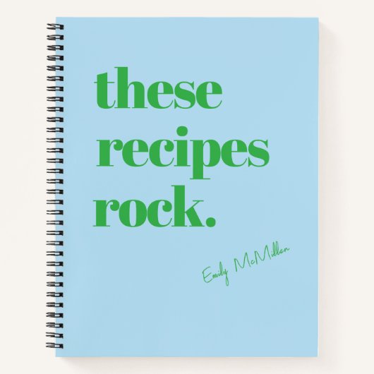 Deze Recepten Rock Kleurrijk Blauw en Groen Recept Notitieboek (Voorkant)